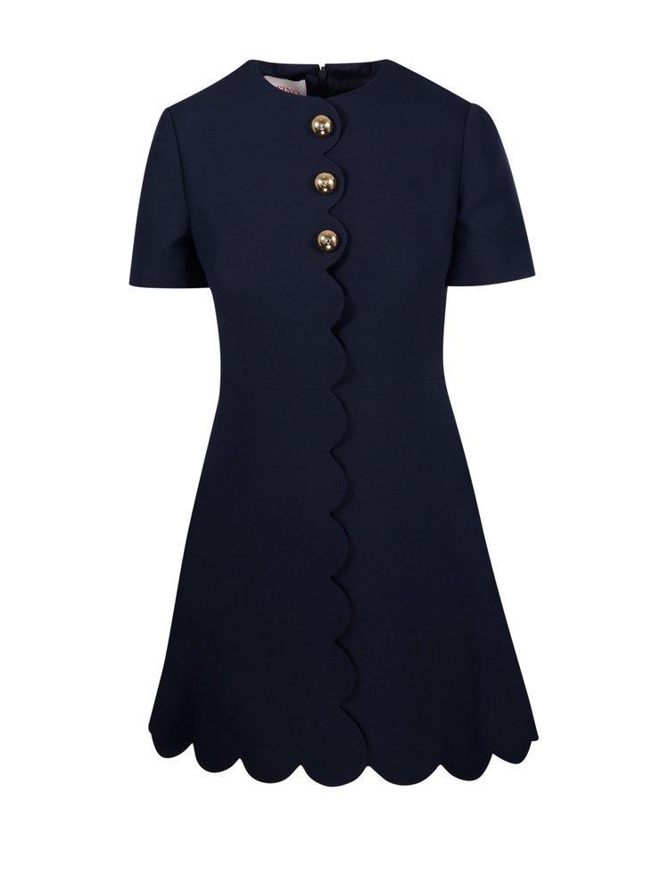 Button Detailed Mini Dress In Navy Product Image