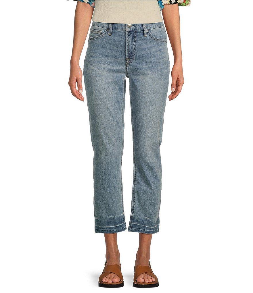 JEN7 by 7 for All Mankind Slim Fit Mid Rise Straight Leg Stretch Denim Jeans Product Image