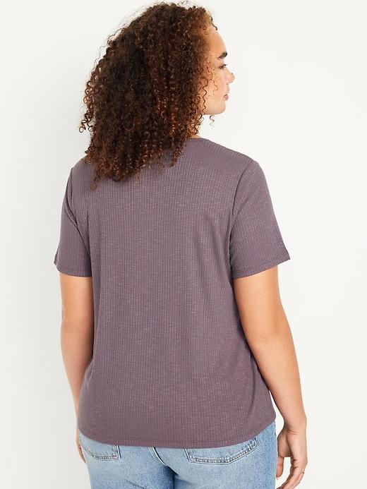 Luxe Ribbed Slub-Knit T-Shirt Product Image