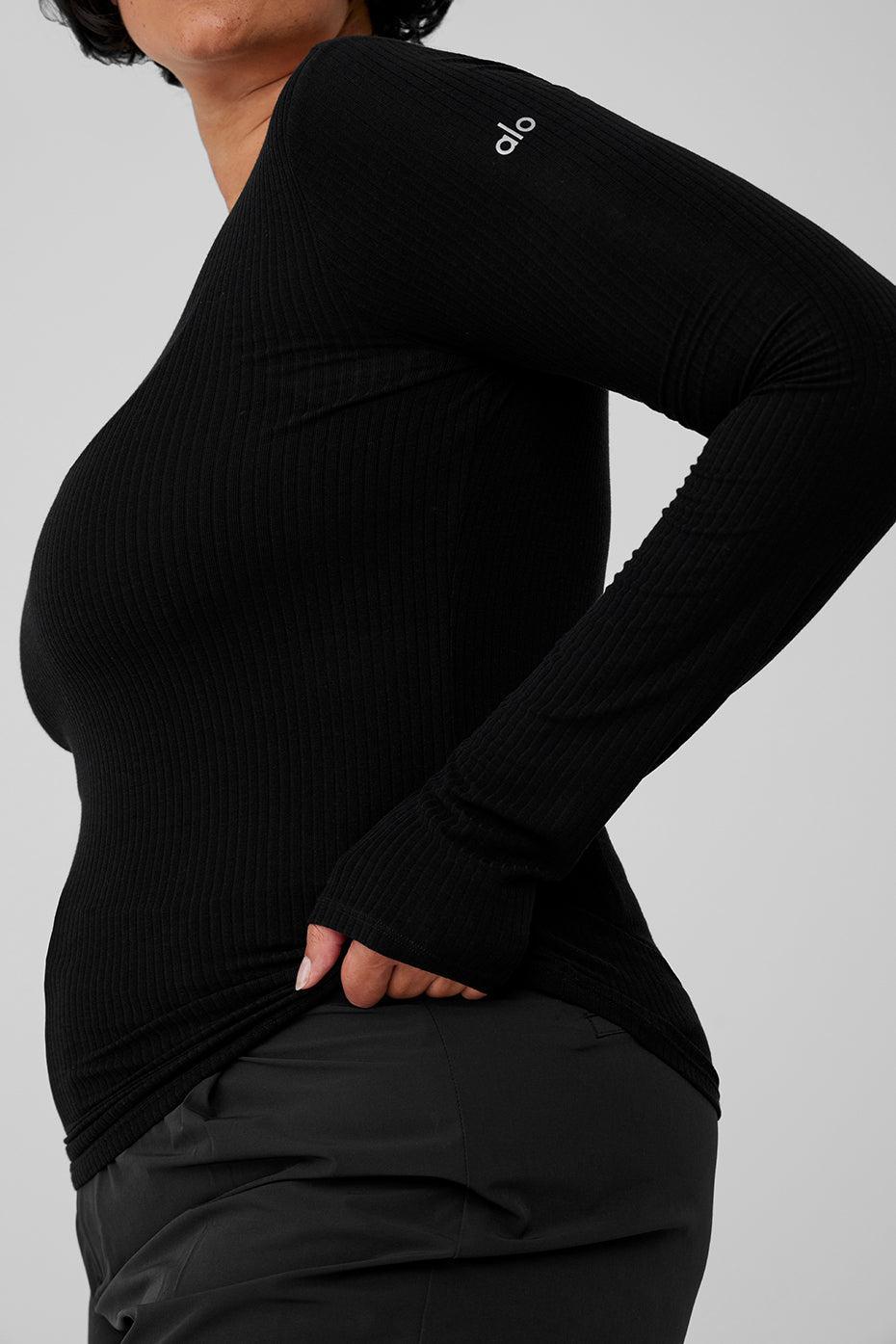 Ribbed Sea Coast Long Sleeve - Black Female Product Image