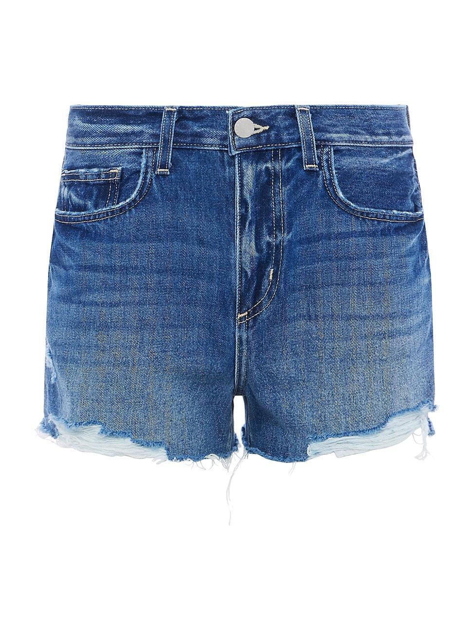 Womens Clark High-Rise Distressed Denim Shorts product image