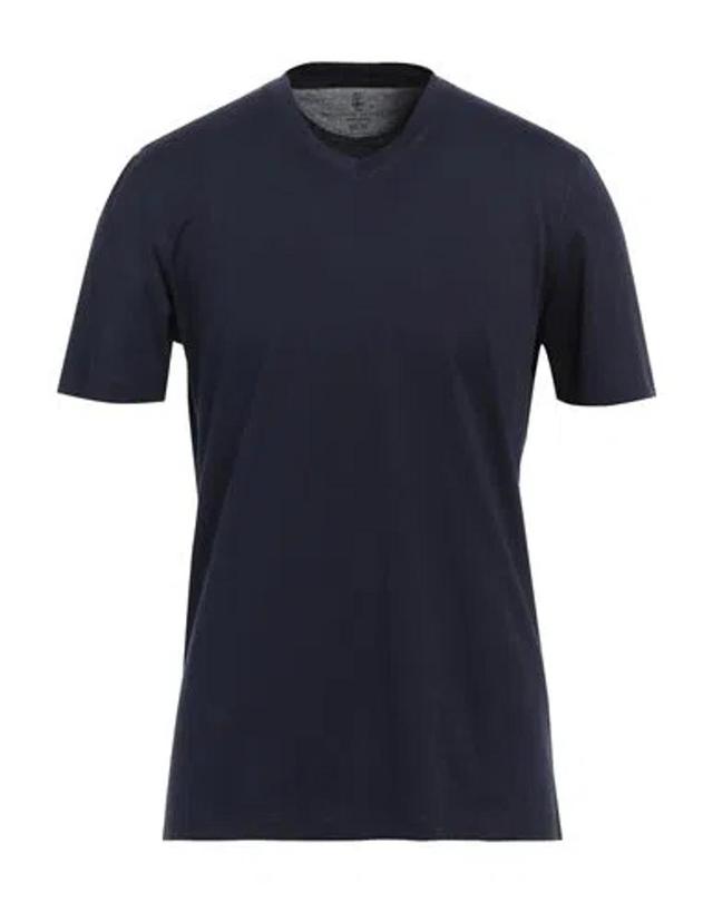 BRUNELLO CUCINELLI Man T-shirt Midnight Blue Size Xl Cotton In Navy Blue Product Image