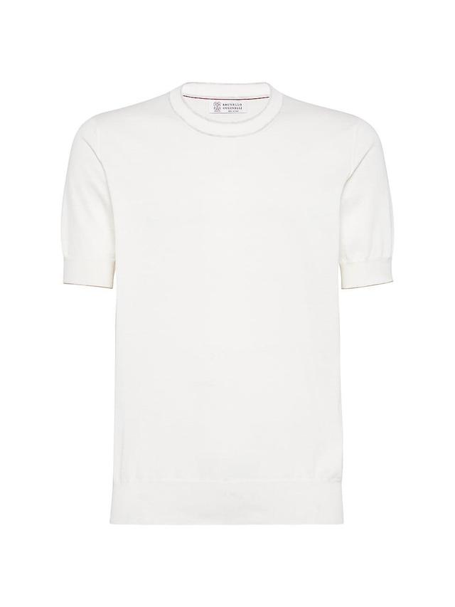 Mens Cotton Lightweight Knit T-Shirt with Contrast Details Product Image