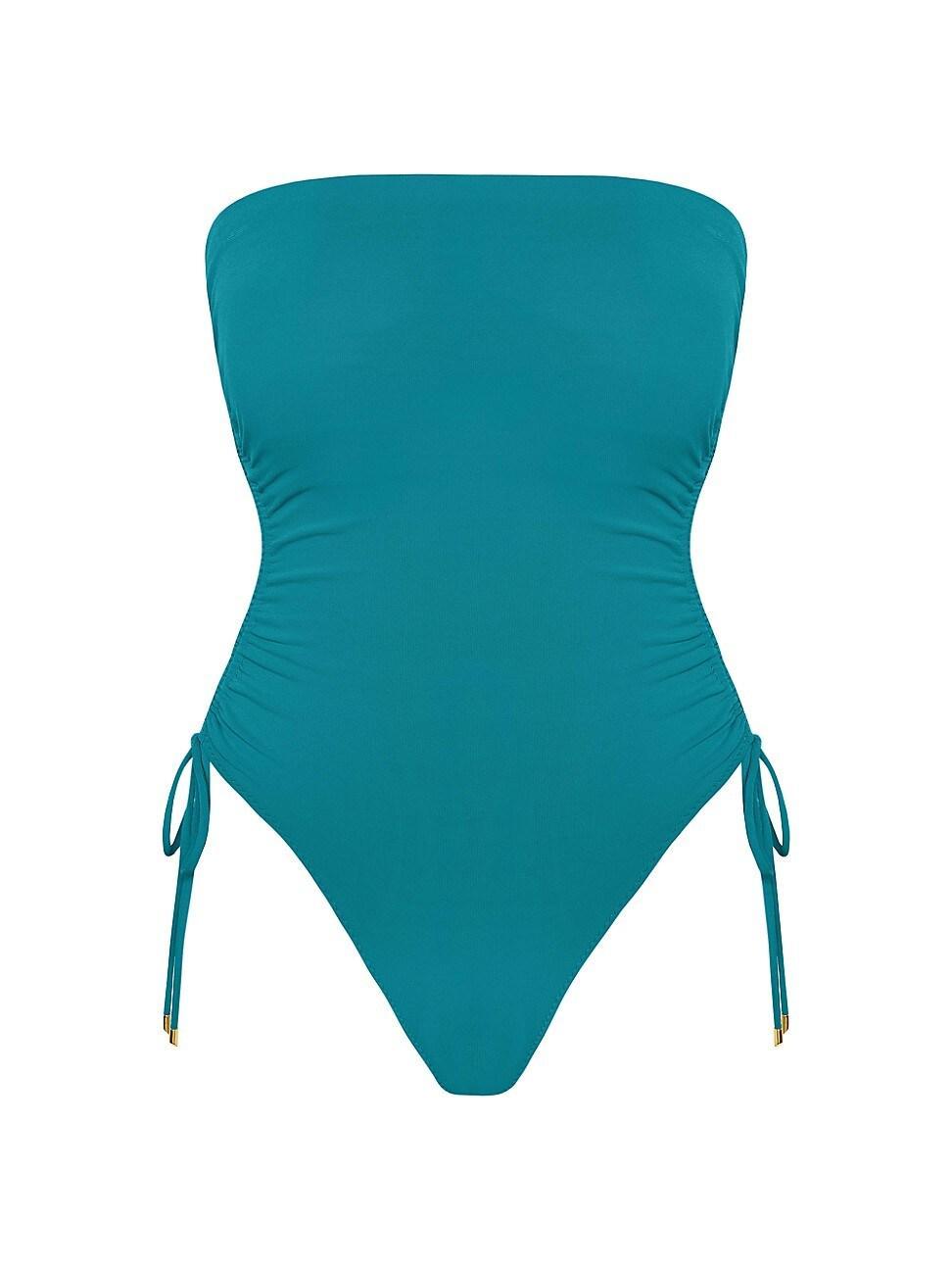 Robin Piccone Aubrey Strapless Cinched One-Piece Swimsuit Product Image