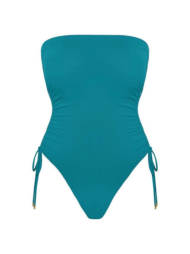 Robin Piccone Aubrey Strapless Cinched One-Piece Swimsuit Product Image