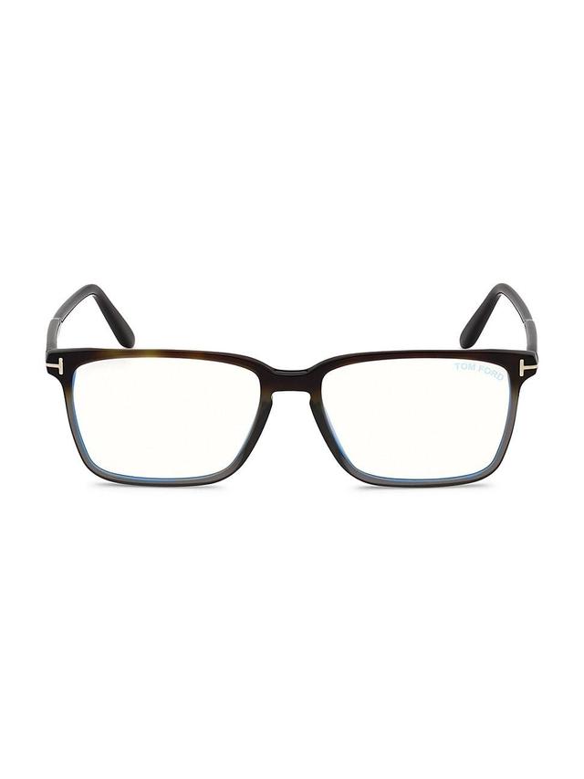 Mens 54MM Blue Block Rectangular Optical Glasses Product Image