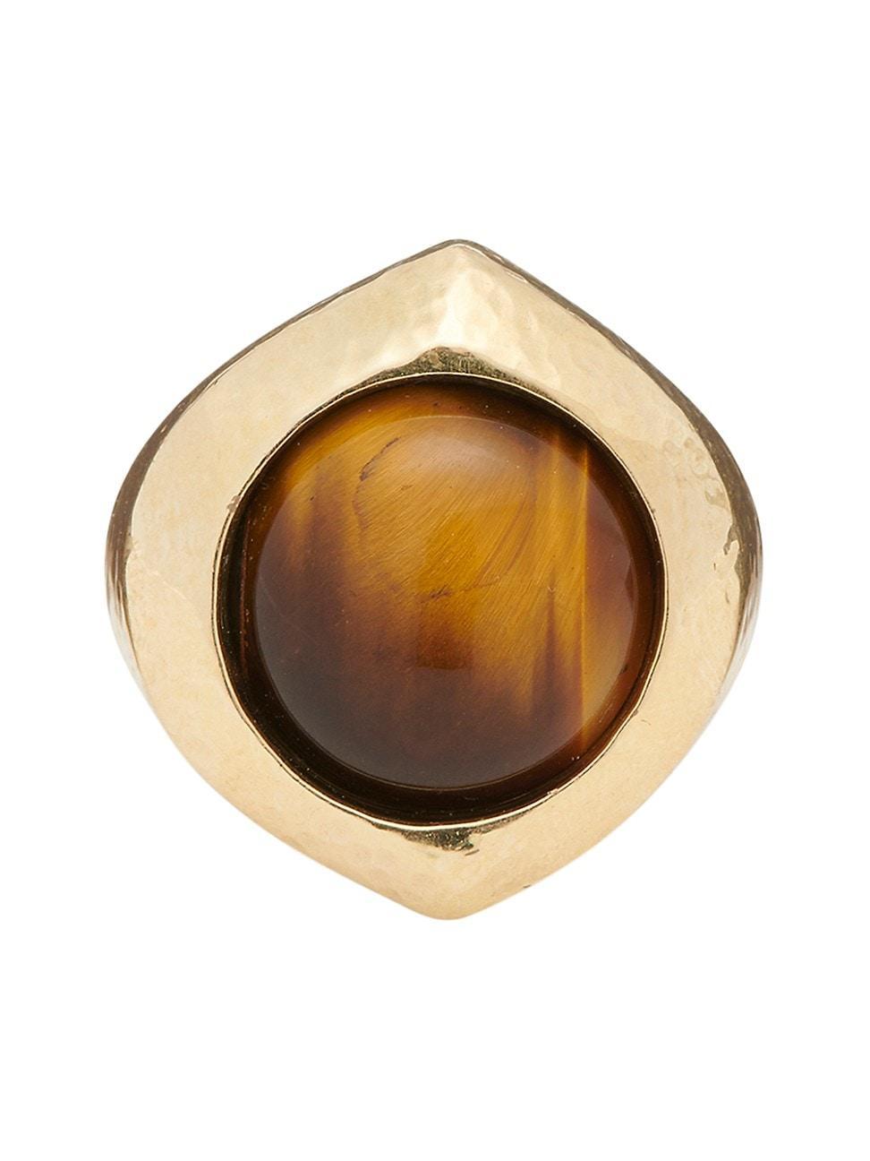 Womens Zahiya Goldtone & Tigers Eye Cabochon Ring Product Image