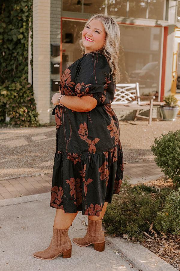 Southern Countryside Floral Midi in Black Curves Product Image