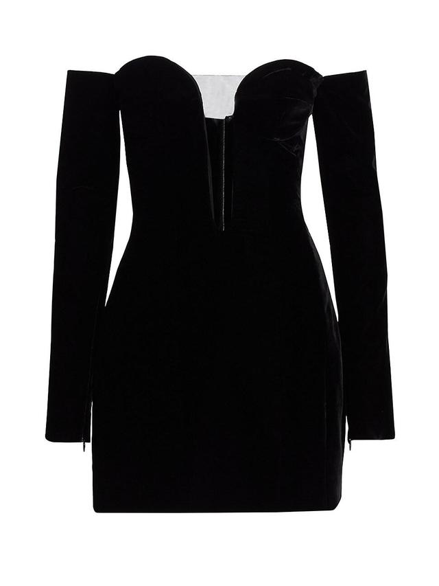 Womens Fluid Velvet Off-the-Shoulder Minidress Product Image