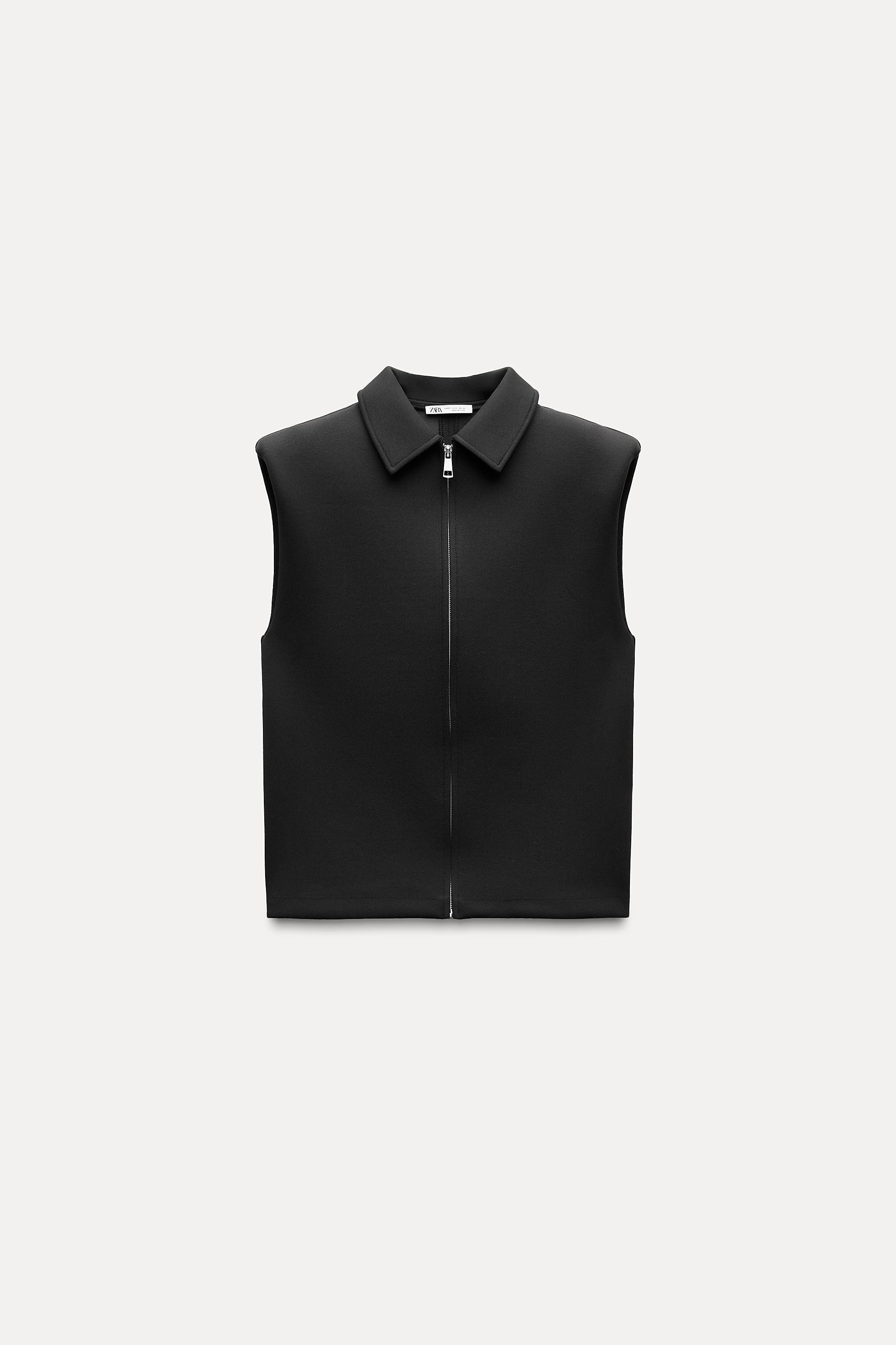 ZIPPERED SHOULDER PAD VEST Product Image