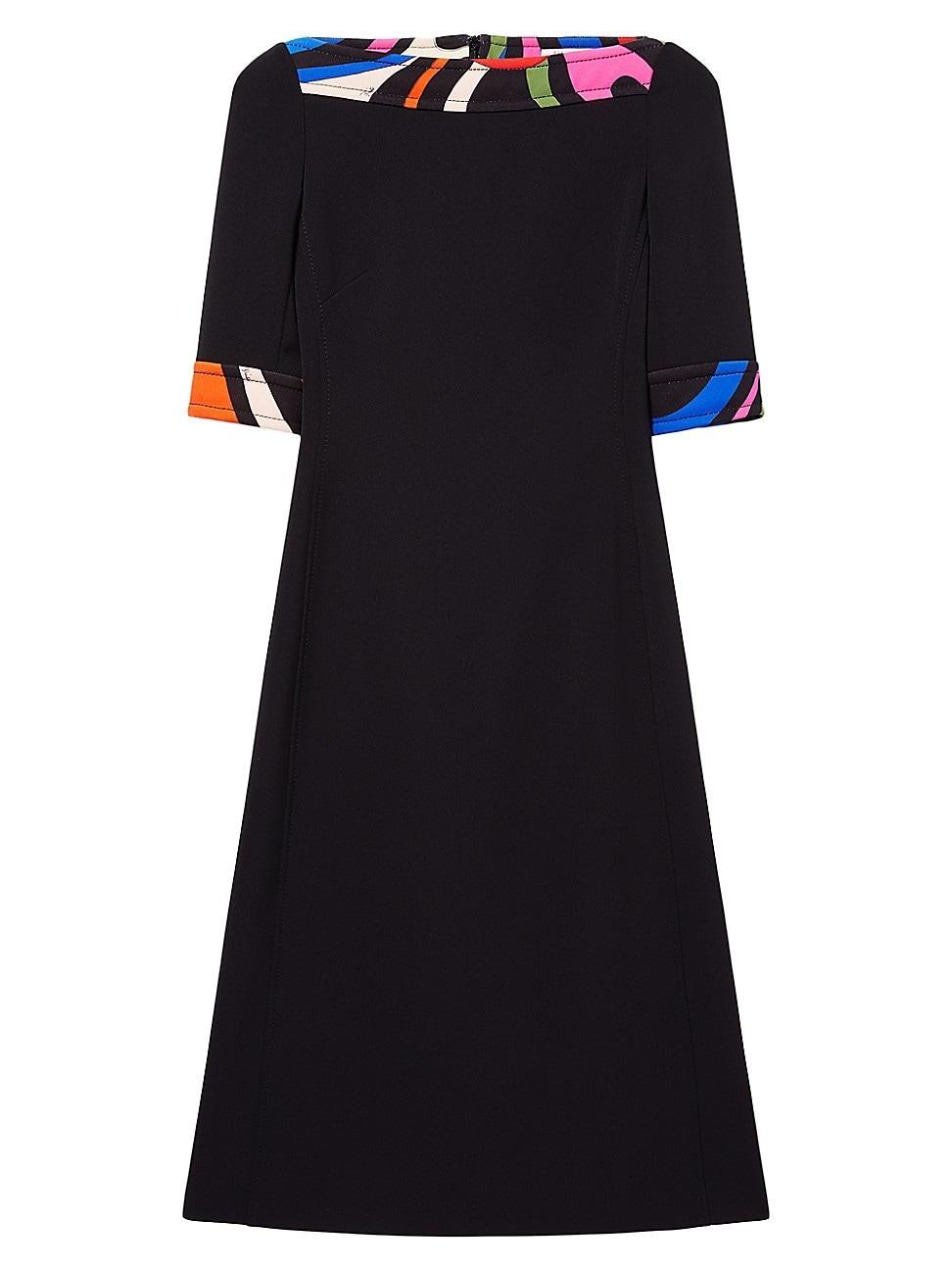 Womens Colorblocked-Trim Midi-Dress Product Image