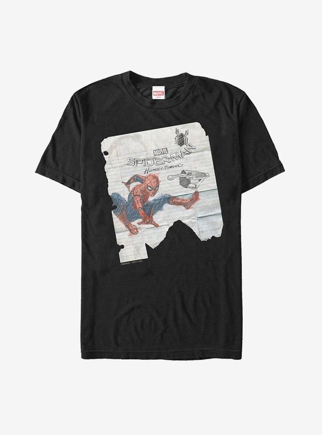 Marvel Spider-Man Homecoming Notepad Sketch T-Shirt Product Image