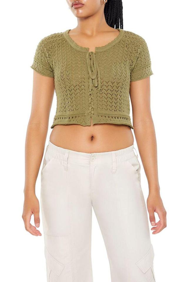 Sweater-Knit Crochet Crop Top | Forever 21 Product Image