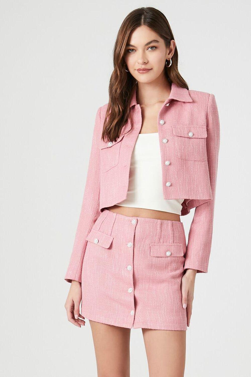 Tweed Cropped Jacket & Skirt Set | Forever 21 product image