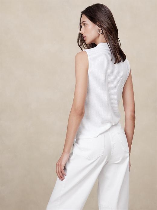 Sheer Ribbed Mock-Neck Tank Product Image