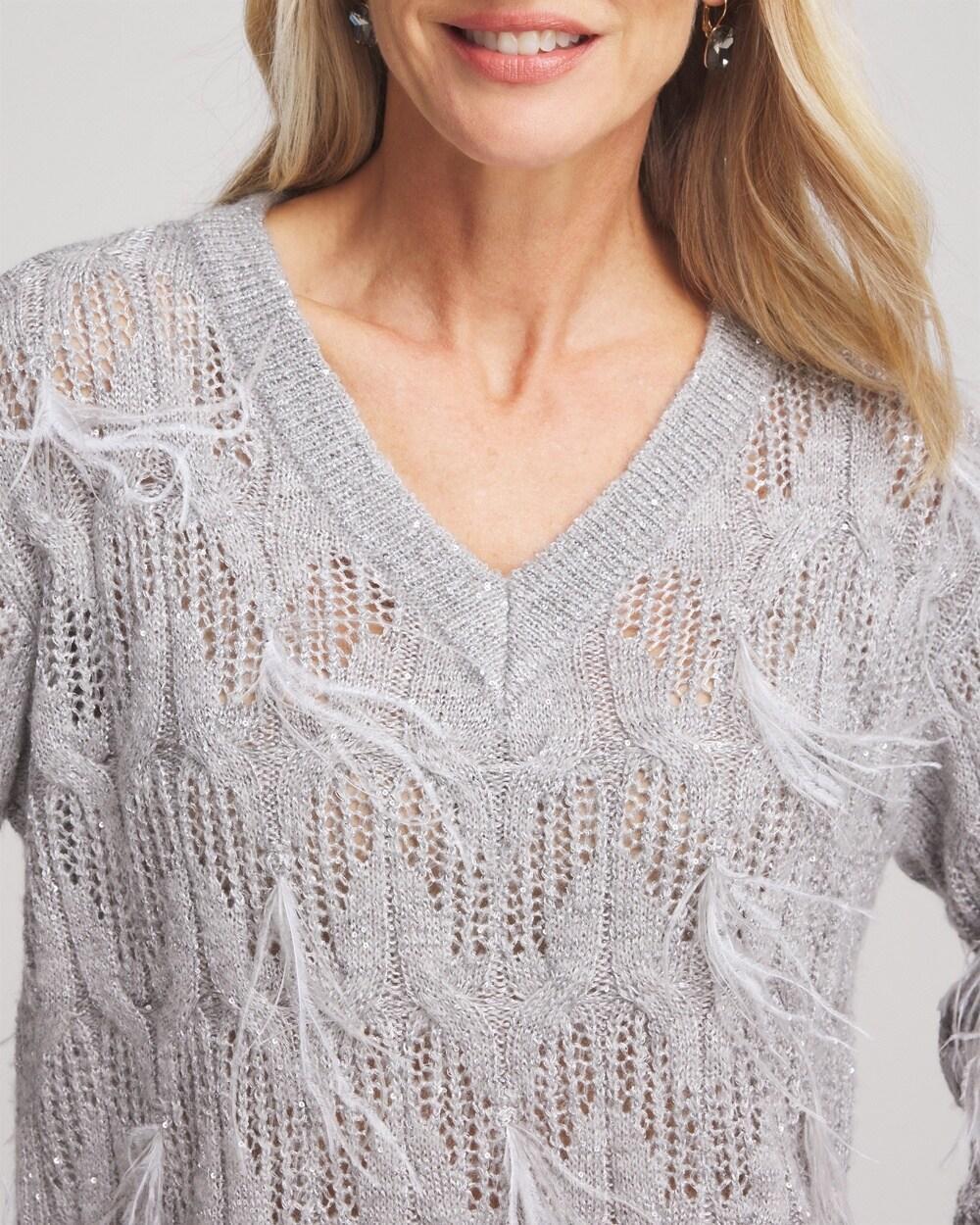 Women's Feathered Pullover Sweater Product Image