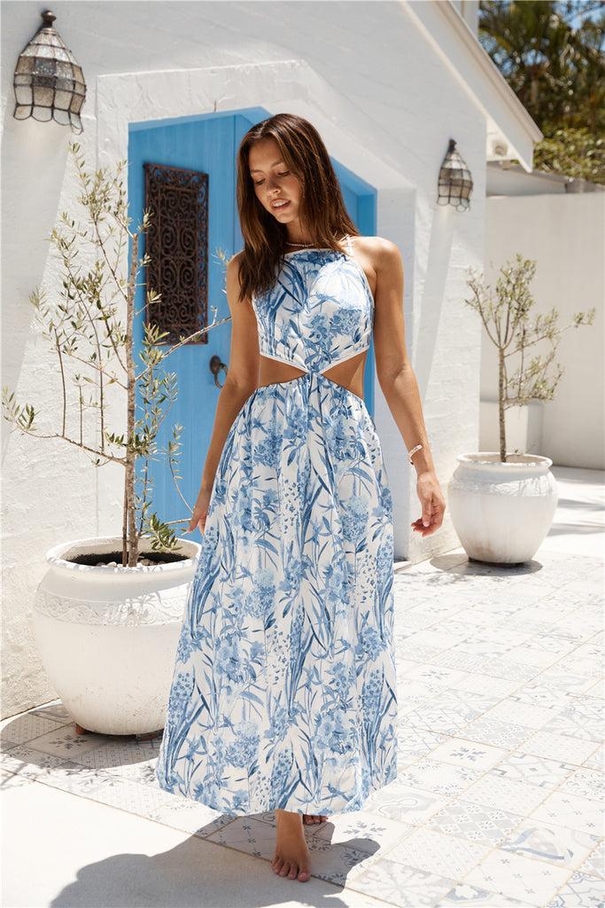 Surf Shack Maxi Dress Blue Product Image