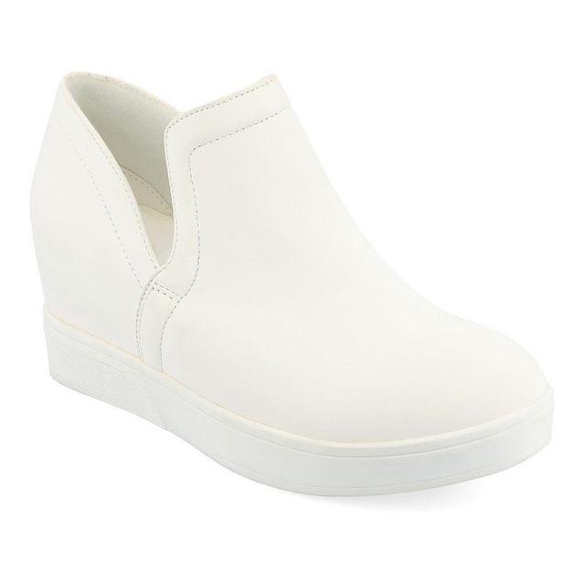 Journee Collection Cardi Womens Sneaker Wedges White Product Image