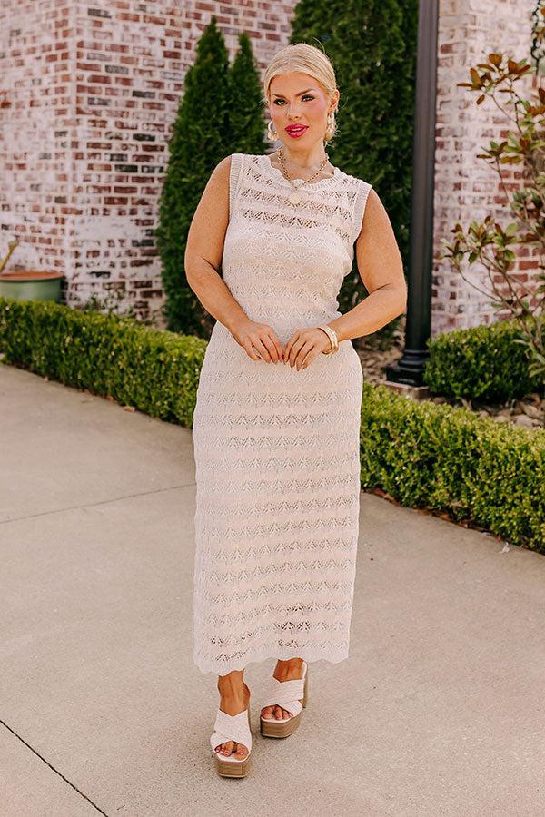 Beach Bungalow Crochet Maxi Dress Curves Product Image