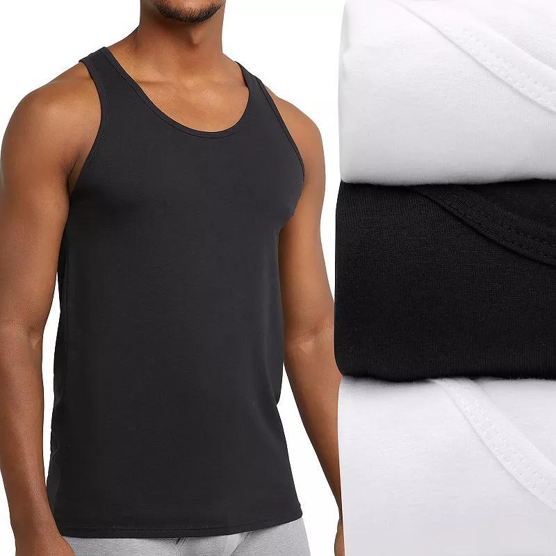 Mens Hanes Originals Ultimate 3-Pack Stretch Tank Tops Product Image