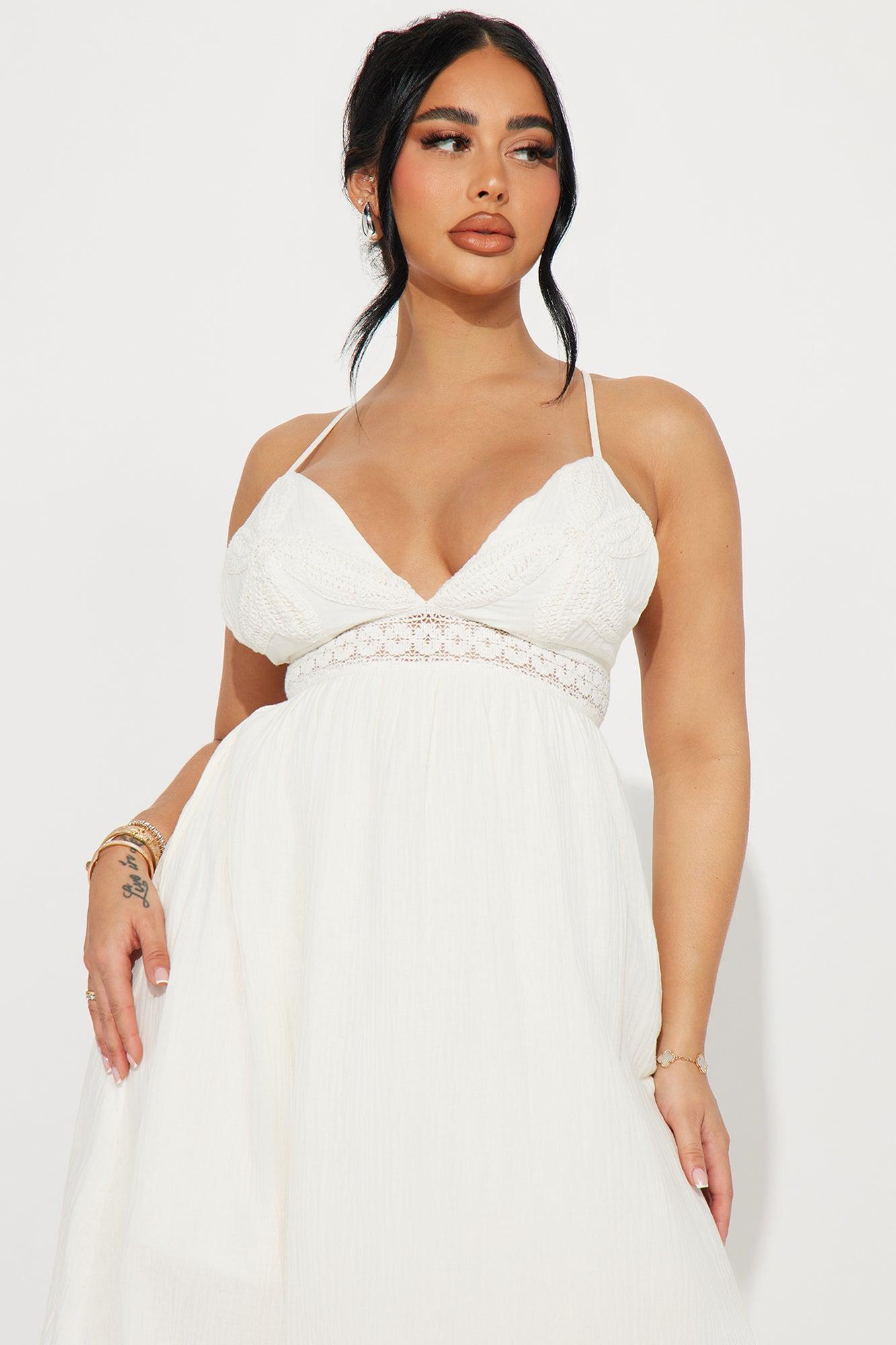 Beach Vacation Maxi Dress - Cream Product Image