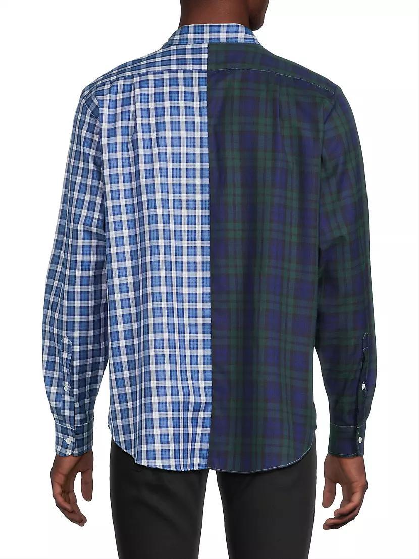 Split Tartan Button-Up Shirt Product Image