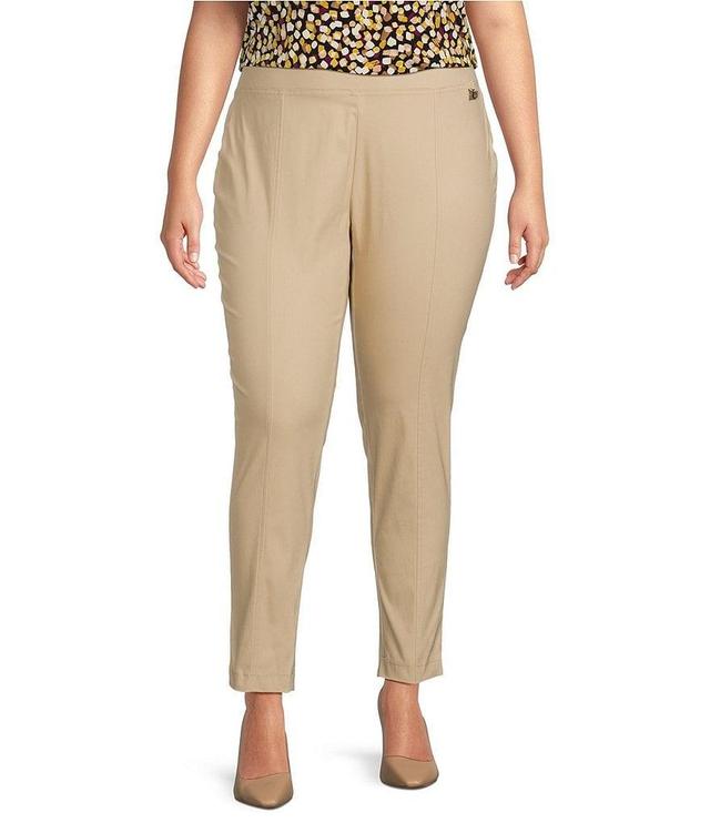 Calvin Klein Plus Size Elastic Waist Pull-On Ankle Pants Product Image