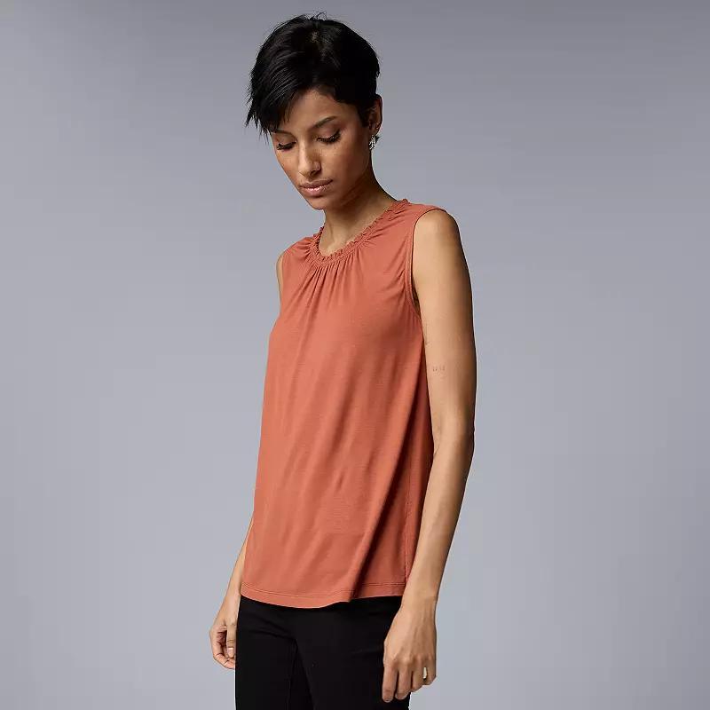 Womens Simply Vera Vera Wang Shirred Neck Tank Top Product Image