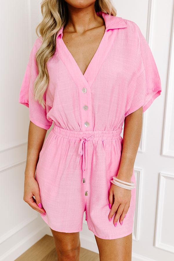 Colorful Coastline Romper in Pink Product Image