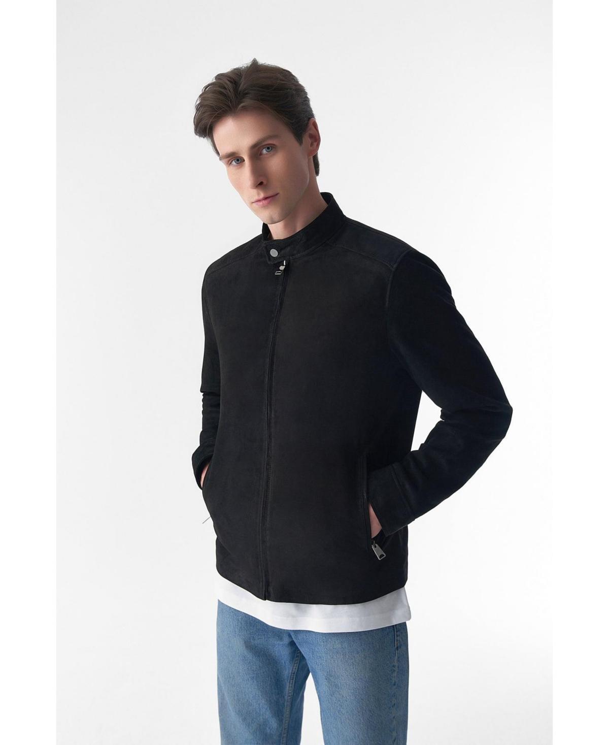 Furniq Uk Mens Genuine Leather Bomber Jacket Product Image