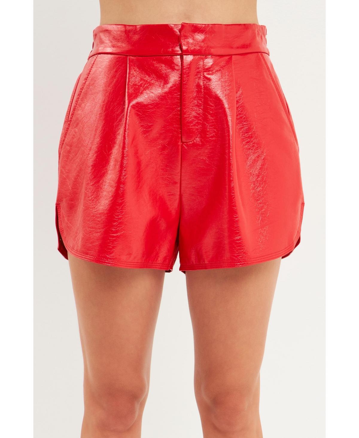 Grey Lab Shiny Faux Leather Shorts Product Image