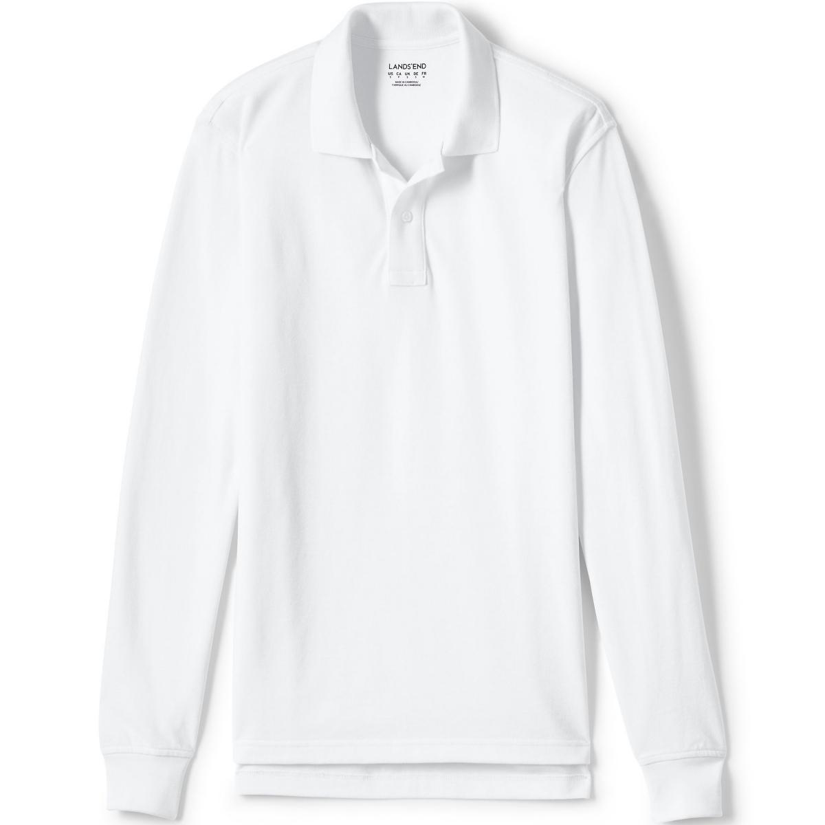 Men's Long Sleeve Mesh Polo Shirt - Lands' End Product Image