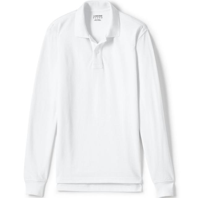 Lands End Mens School Uniform Long Sleeve Mesh Polo Shirt Product Image