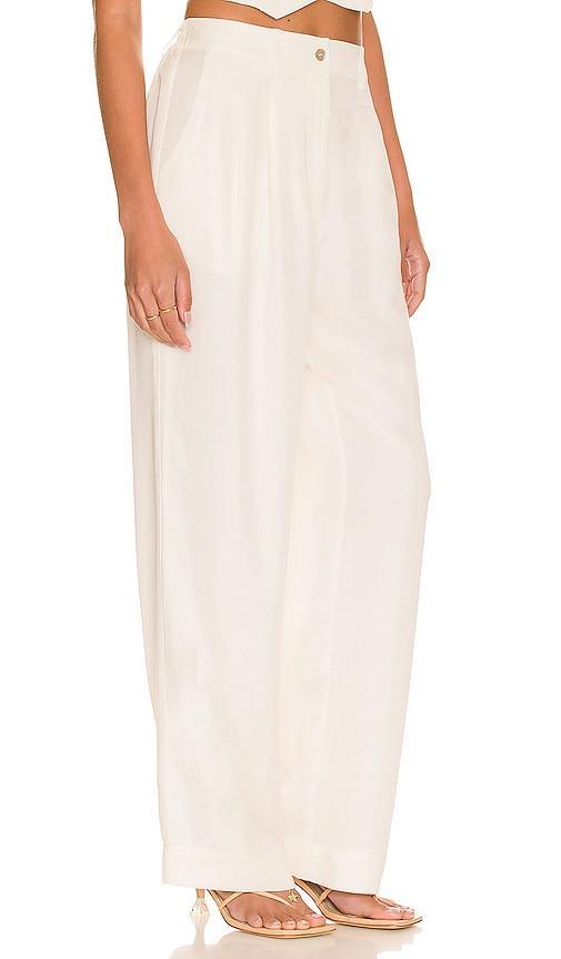 DONNI. Pleated Trouser in Cream. Product Image