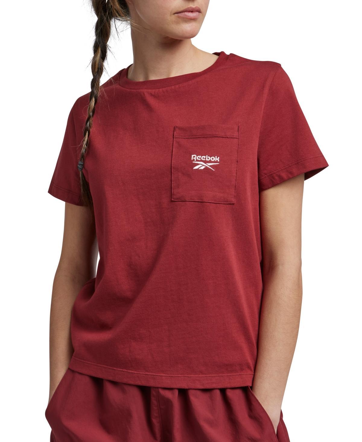 Reebok Womens Cotton Identity Classics Patch-Pocket T-Shirt Product Image