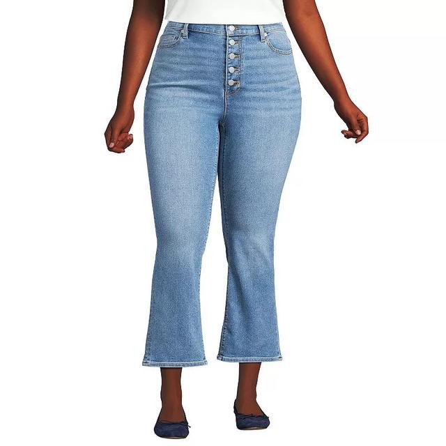 Plus Size Lands End Recover High-Rise Kick Flare Crop Jeans, Womens Product Image