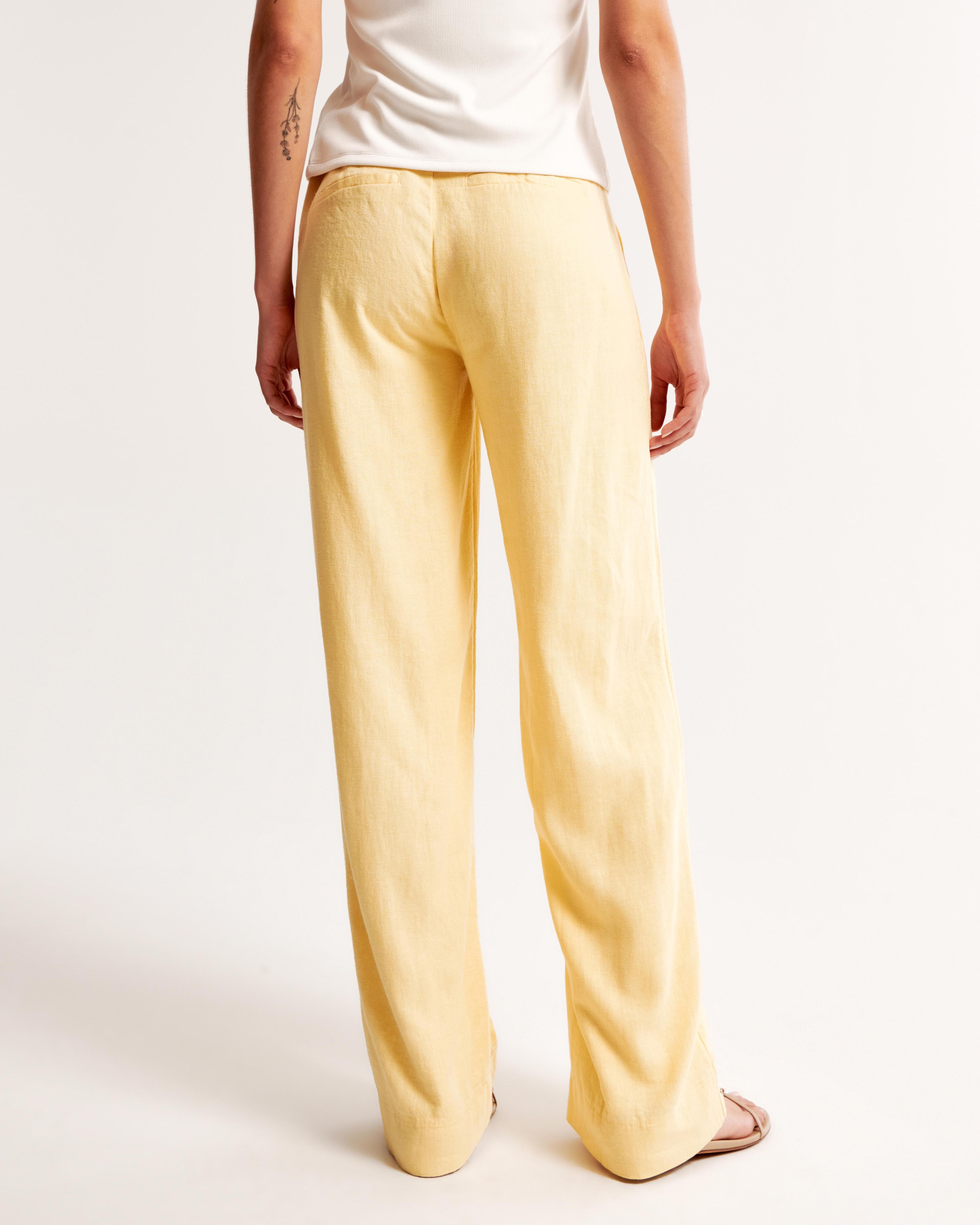 Linen-Blend Tailored Straight Pant Product Image