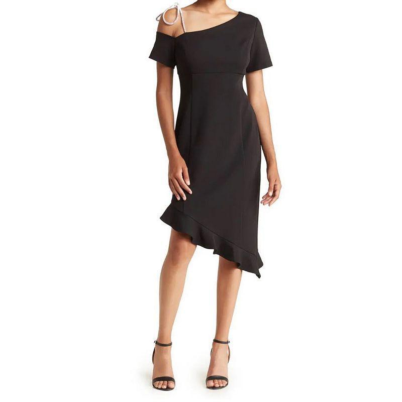 Womens Focus By Shani Asymmetrical Crystal Strap Sheath Dress Product Image