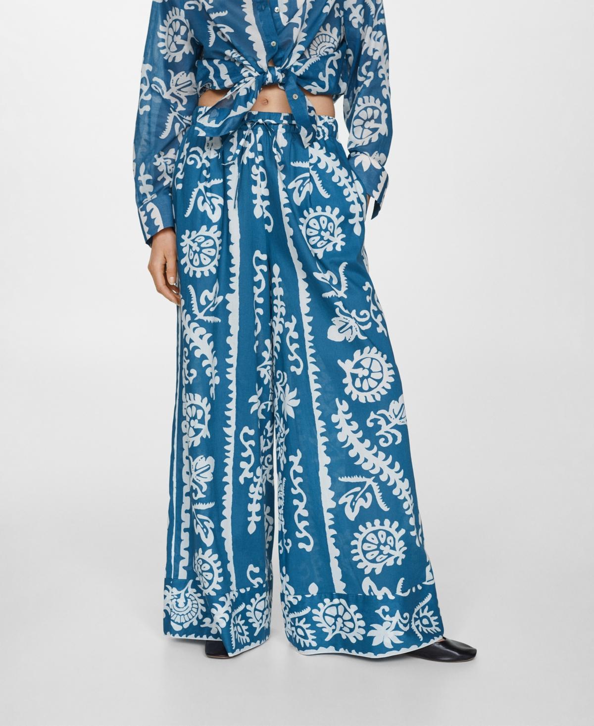 Women's Wide Leg Printed Pants Product Image