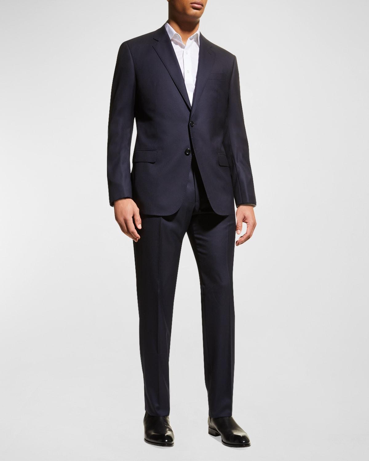 Two-Button Soft Basic Suit, Navy Product Image