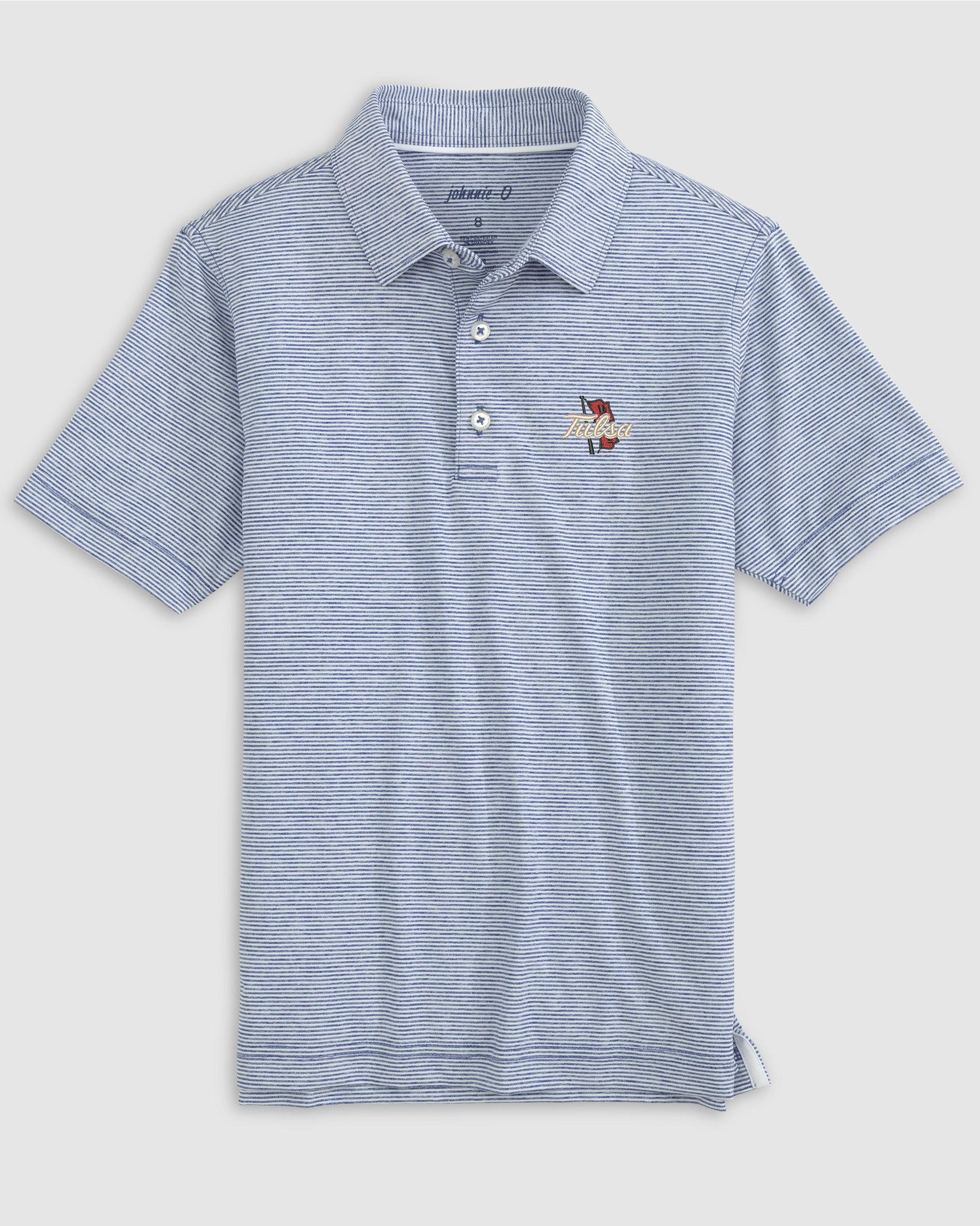 johnnie-O Southern Methodist Lyndonn Jr. Striped Jersey Performance Polo Product Image