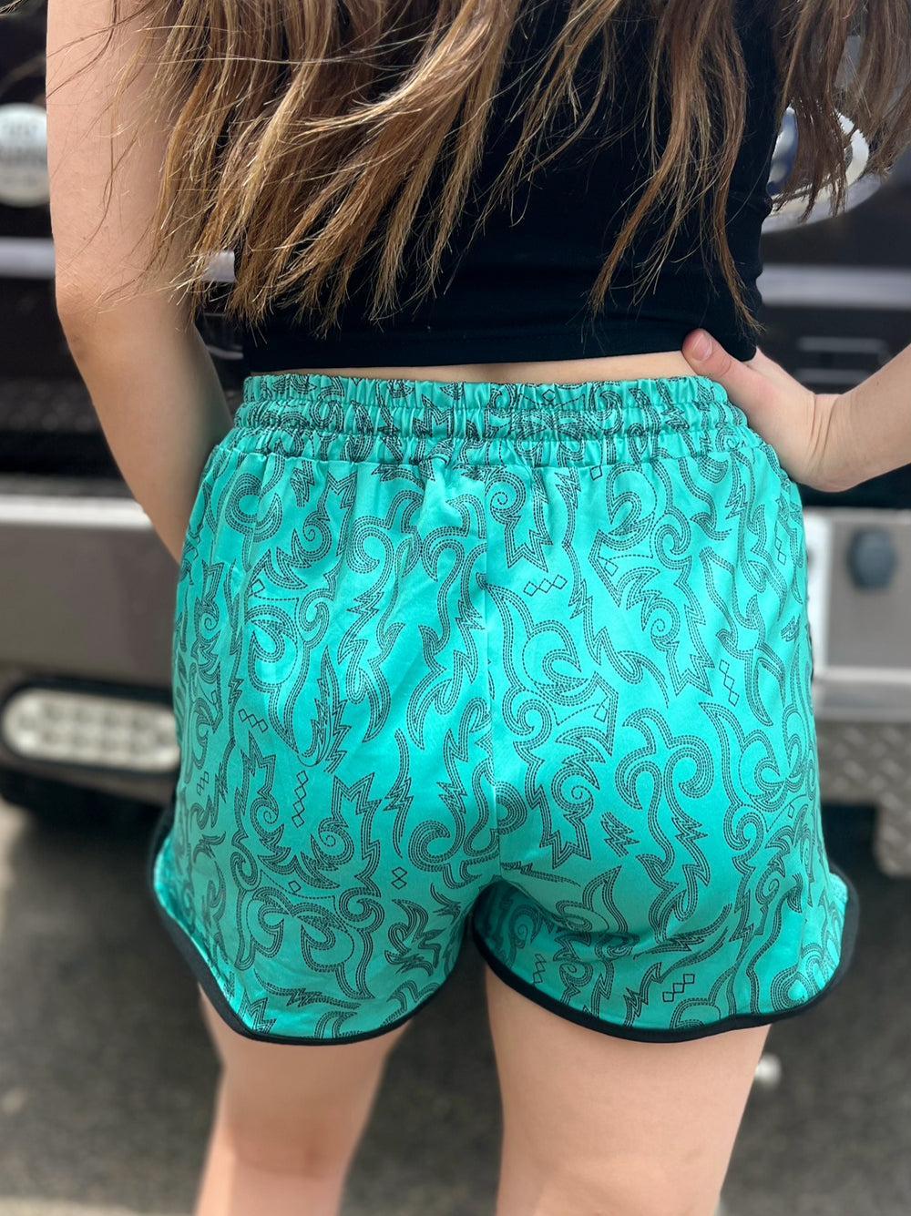 Sterling Kreek Raised Round Here Turquoise Shorts Product Image