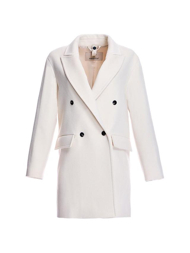 Womens Double-Breasted Wool-Blend Peacoat Product Image