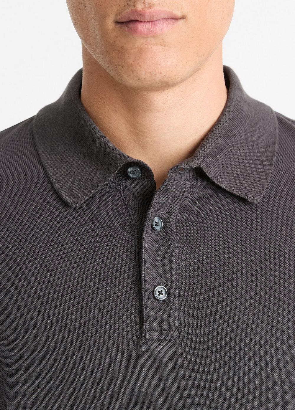 Pima Cotton Piqué Long-Sleeve Polo Shirt Product Image