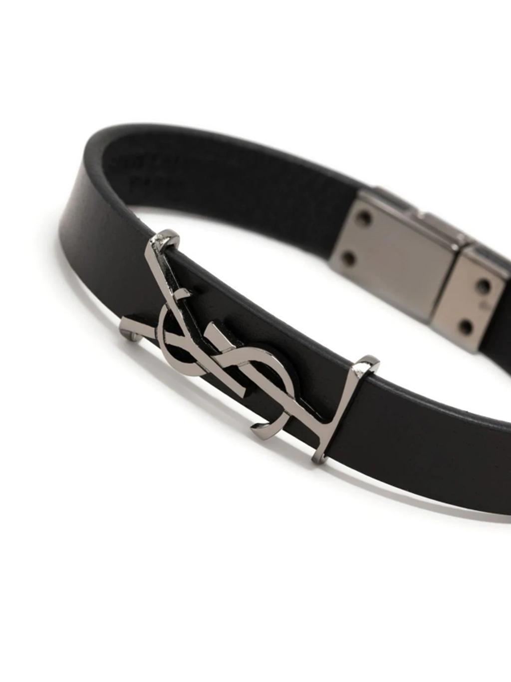 Opyum Leather Bracelet In Schwarz Product Image