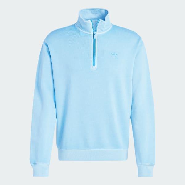 Trefoil Essentials+ Dye Half Zip Crew Sweatshirt Product Image