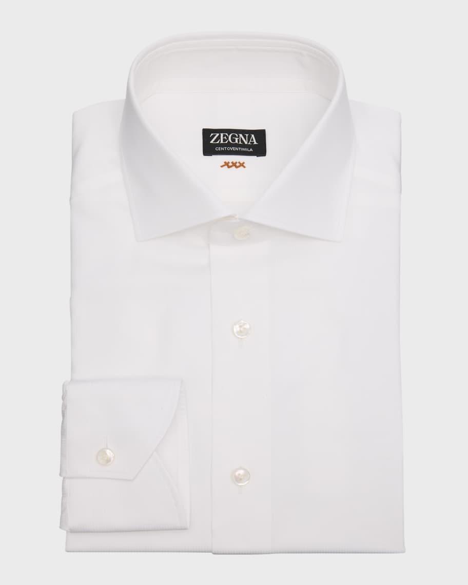 Men's Centoventimila Cotton Micro-Stripe Dress Shirt Product Image