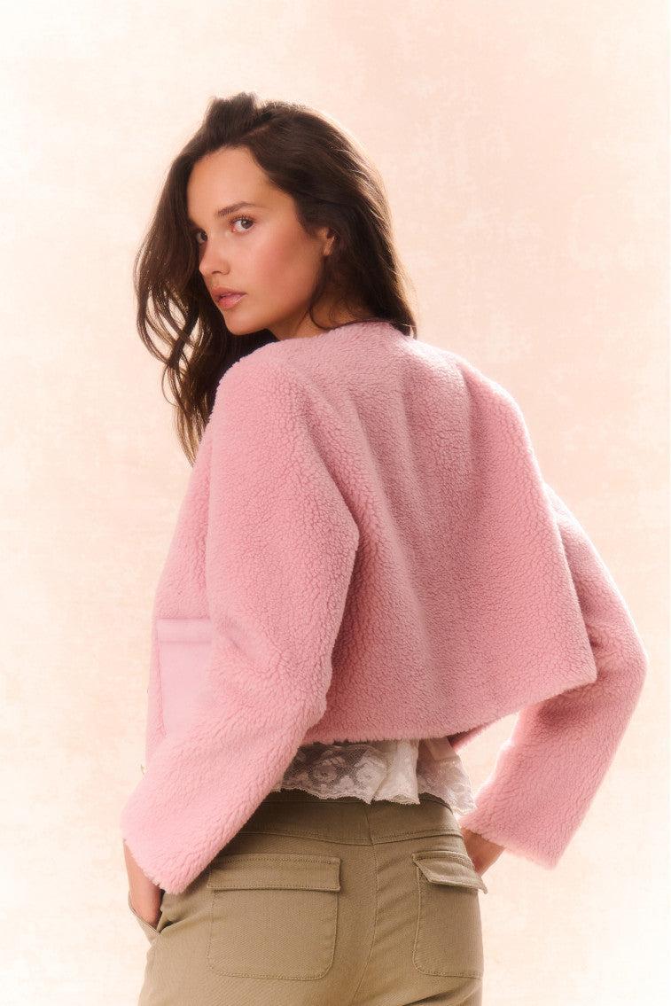 Lully Faux Shearling Jacket - ROSE DUST Product Image