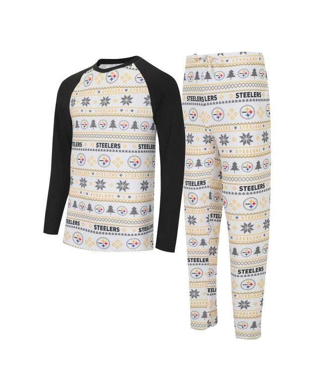 Mens Concepts Sport /Black Pittsburgh Steelers TinselRaglan Long Sleeve T-Shirt & Pants Sleep Set Product Image