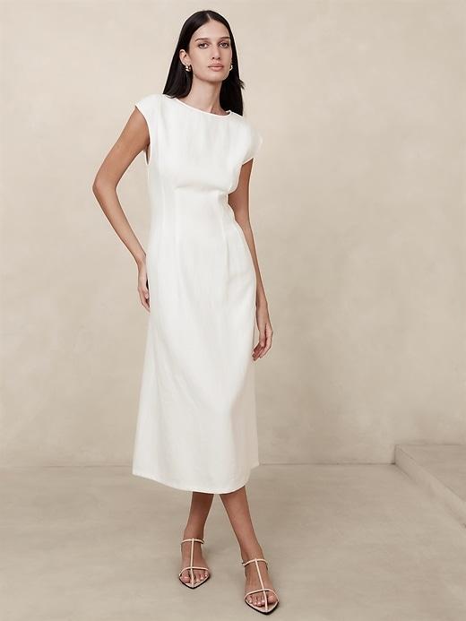 Lina Linen Midi Dress Product Image